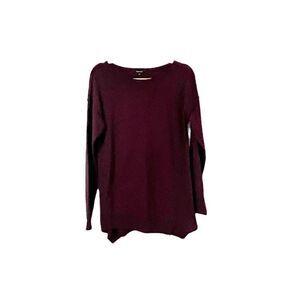 Verve ami Plumb Purple Asymmetric Wide Neck Knit Sweater Size M